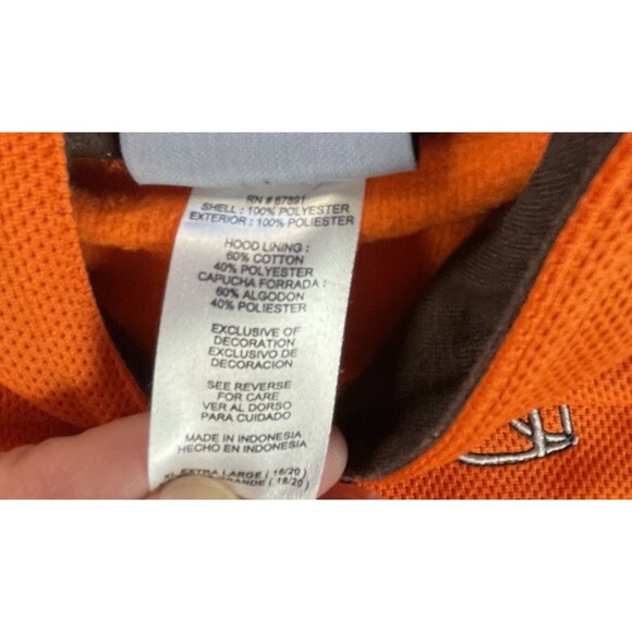 Reebok Cleveland Browns Hoodie Mens Large Orange NFL OnField Pullover Sweatshirt - Picture 4 of 16
